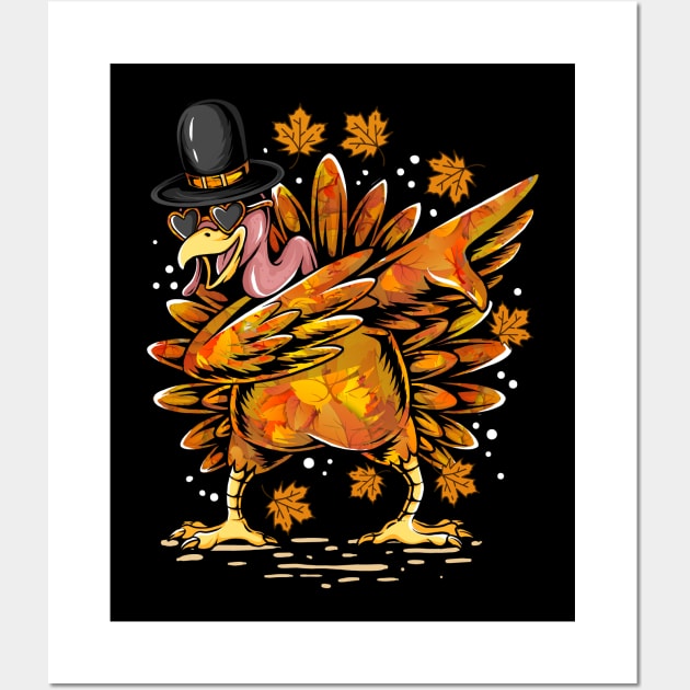 Happy Thanksgiving Turkey Dinosaur Turkey Turkey Thanksgiving Wall Art by pht